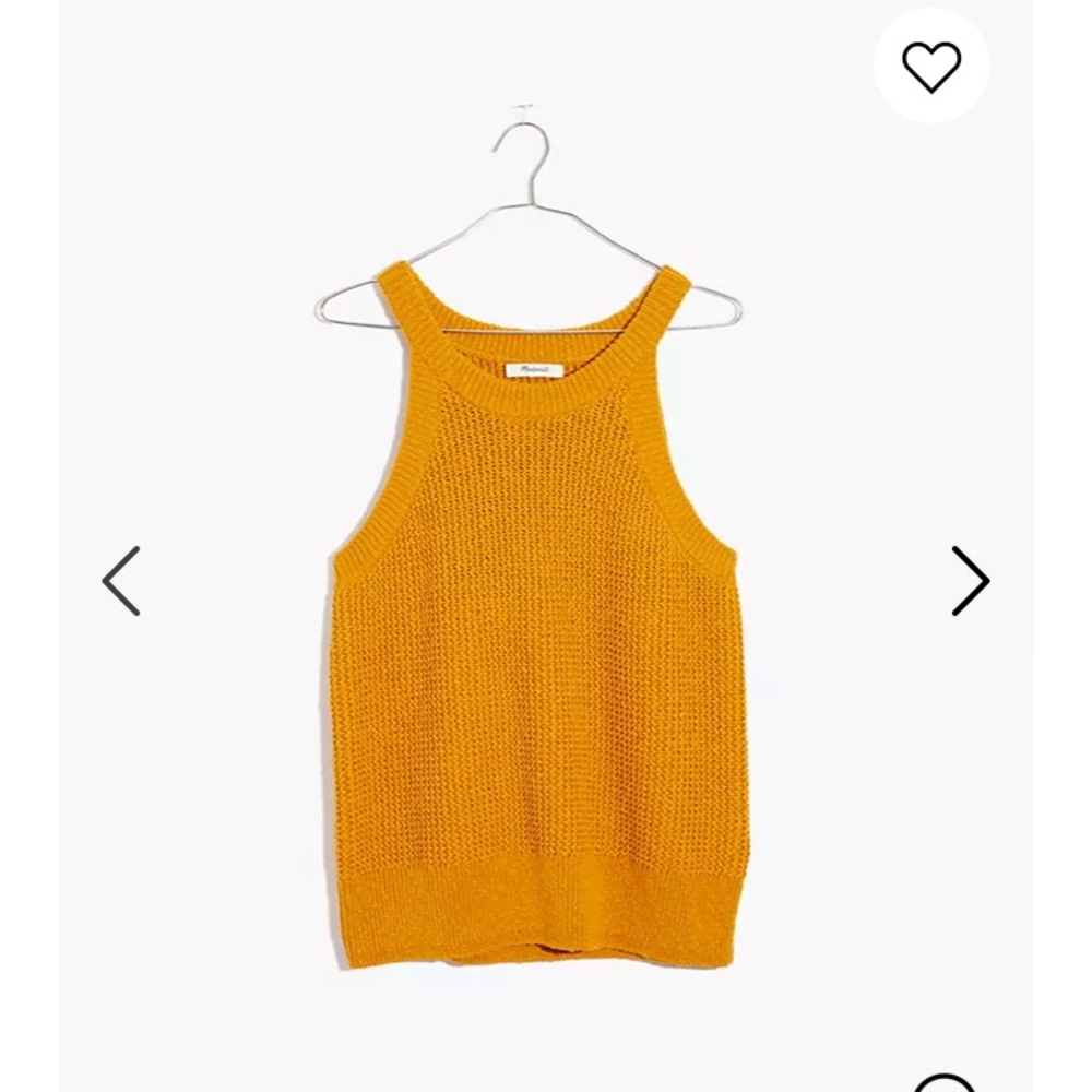 Madewell sweater tank yellow NWT